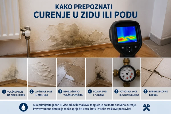 Kako prepoznati curenje u zidu ili podu